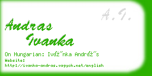 andras ivanka business card